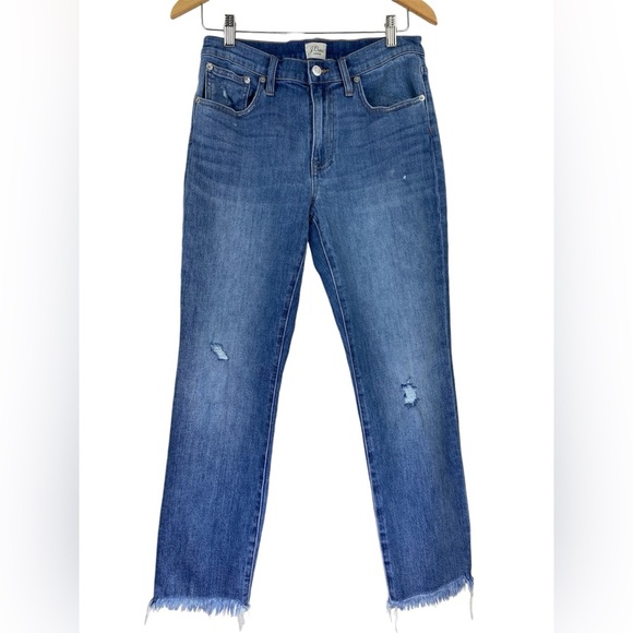 J.Crew Women’s Size 28 Slim Boyfriend Jean Raw Hem Distressed Jeans - Picture 2 of 11